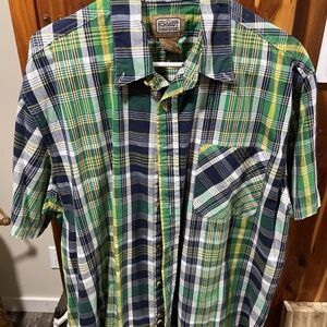 Schmidt Workwear Shirt Men's X-Large Bright Multicolor Plaid Short Sleeve